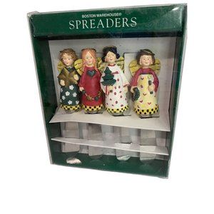 Boston Spreaders Set of 4 Stainless Steel Christmas Angels New